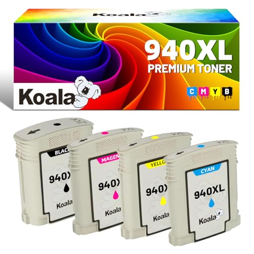 Koala 940XL Cartucho de Tinta Compatibile C4906AE C4907AE C4908AE C4909AE para HP Officejet Pro 8000 A809a/A811a/A809n/8000 Wireless 8500–A909b/A909a/A909n/A909g 8500A A910a/A910g/A910n
