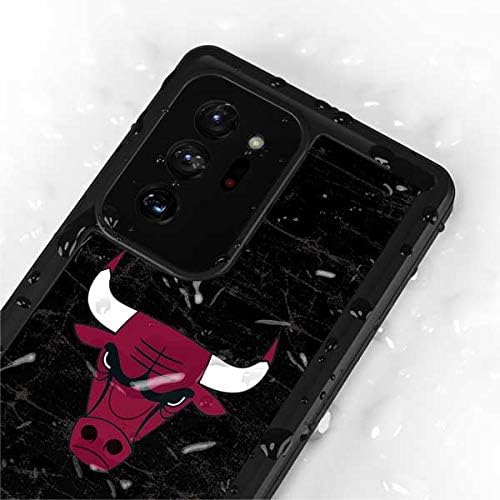 Skinit Waterproof Phone Case Compatible with Samsung Galaxy Note20 Ultra 5G - Officially Licensed NBA Chicago Bulls Black Distressed Design