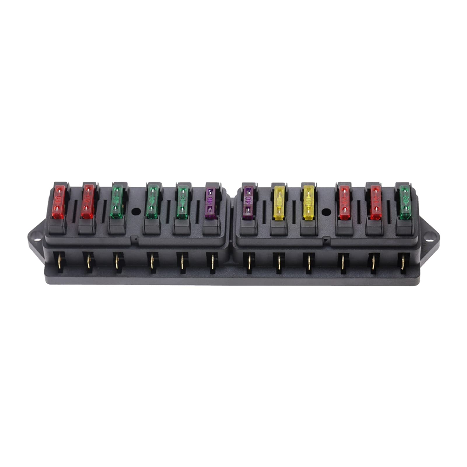 fusibili Scatola dei fusibili for auto a 12 vie Portafusibili for auto Scatola dei fusibili for lama automatica for camion con fusibili da 12 pezzi for circuito 12V 24V Fusibili standard standard