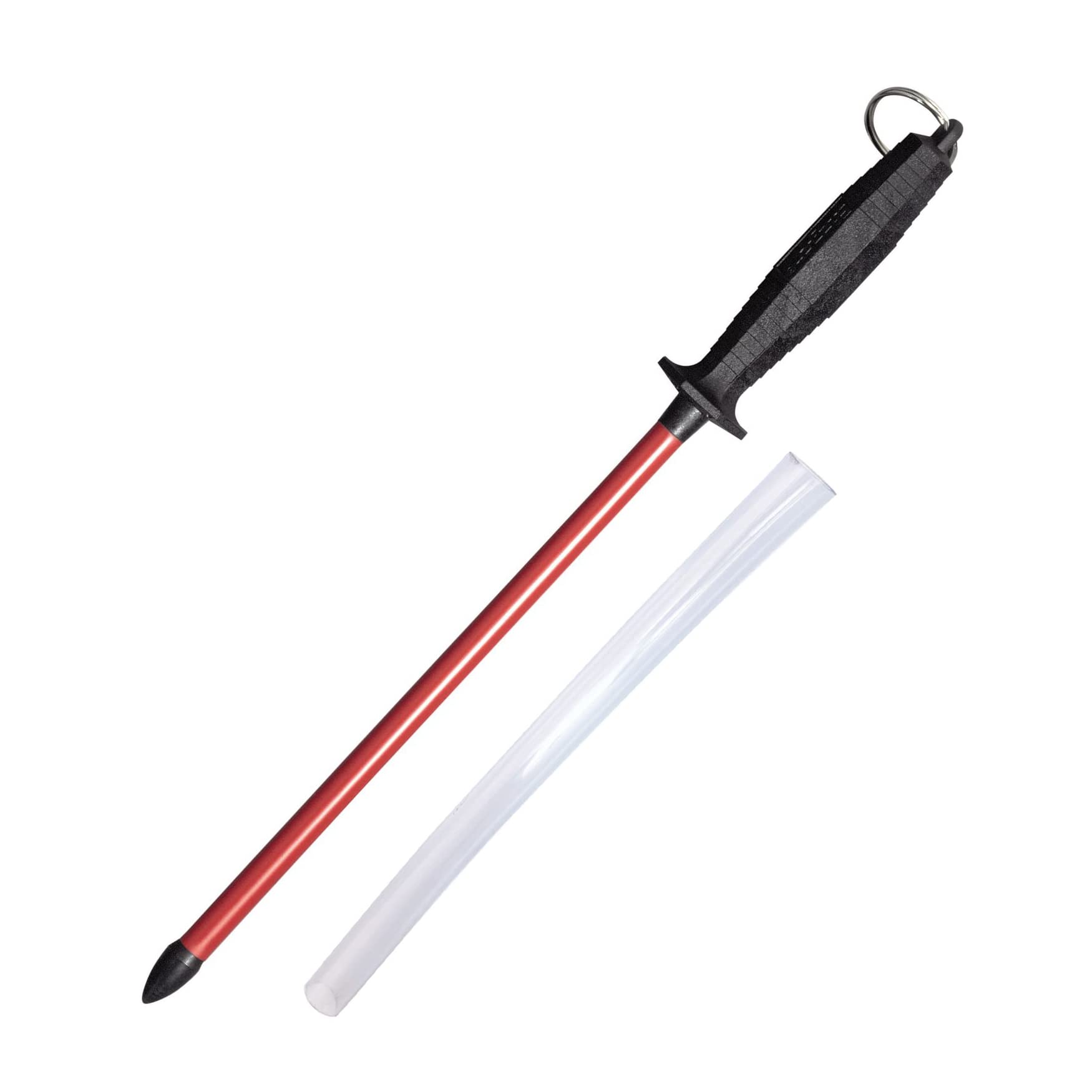 Westmark Barra de afilado + protector, Longitud: 50,6 cm, Rubí sinterizado/Plástico, Sieger-Long-Life, Rojo/Negro, 197222E6