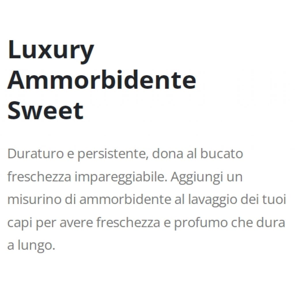 Luxury Ammorbidente Sweet, suavizante concentrado, detergente líquido para tu ropa, 40 lavados, 900 ml + llavero Beni Culinari gratuito