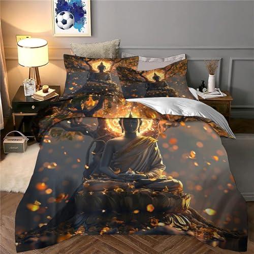 Parure de lit Bouddha impression 3D microfibre de luxe - 6