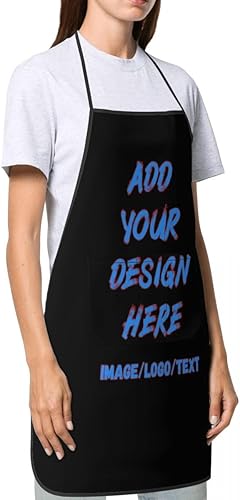 Miniatura 3 de Delantal personalizado para adultos, añade tu propio texto fotográfico al diseño de delantal impermeable
