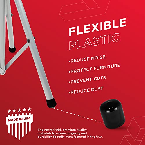 Made In Usa Prescott Plastics 1 1/4" (32 Mm) Round Rubber Hole Plugs, Vinyl End Caps, Black Rubber Covers For Metal Tubing, Fences, Glide Protection From Chair Legs And Furniture (4 Pack) #TOP6