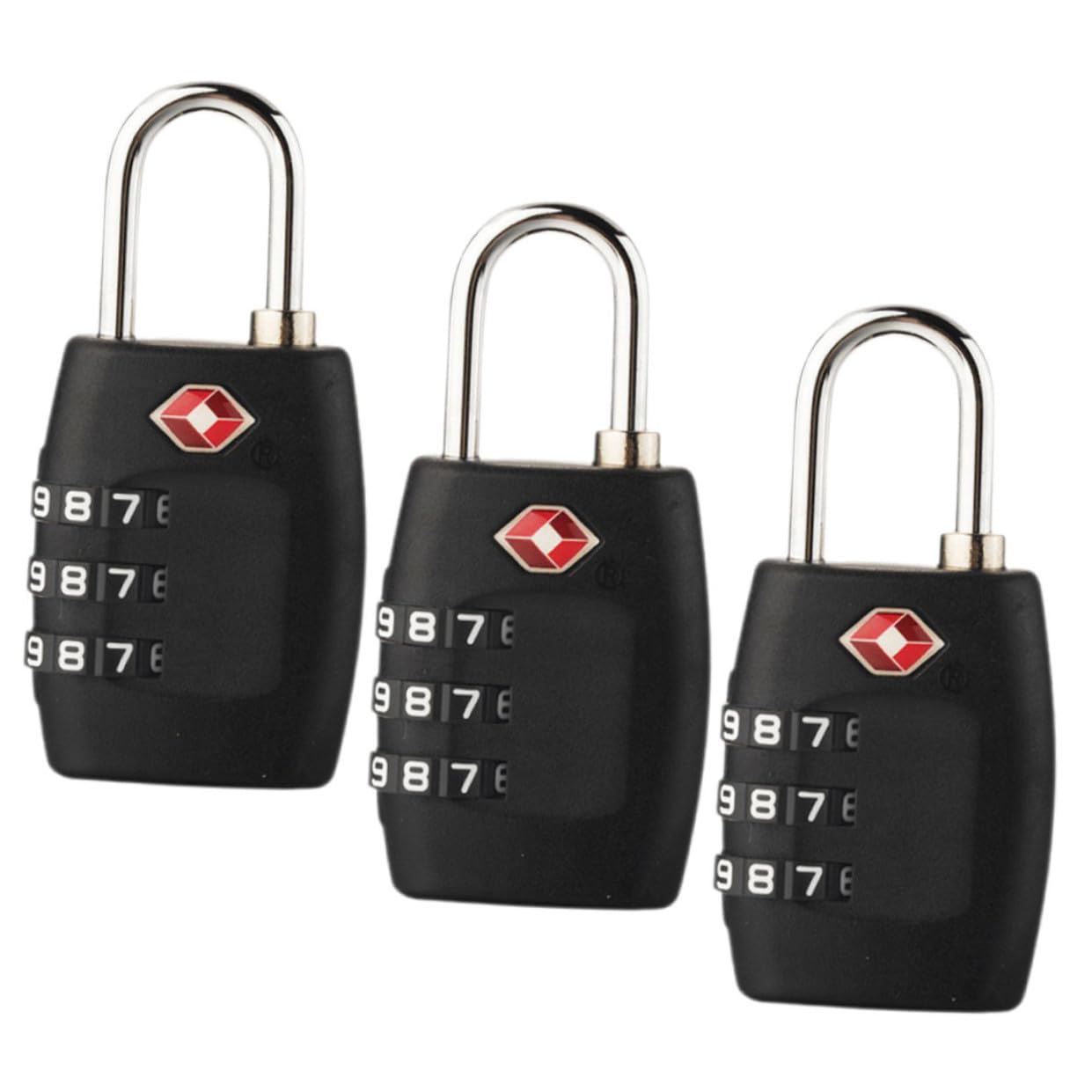 DOITOOL 3 Sätze Sicherheitsschloss Codeschloss Zahlenschloss Fall Kombinationsschloss Tragbar Schließfachschlösser Für Das Fitnessstudio Spind-schloss-kombination Stahl Black 3 Stück * 3