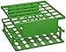 Nalgene 5972-0416 Acetal Plastic Unwire Test Tube Half Rack for 16mm Test Tubes, Green
