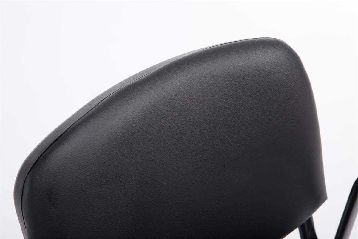 CLP Sedia impilabile Ken Pro imbottita con braccioli, sedia da conferenza in ecopelle, struttura in metallo nero robusta fino a 150 kg, Colore:nero