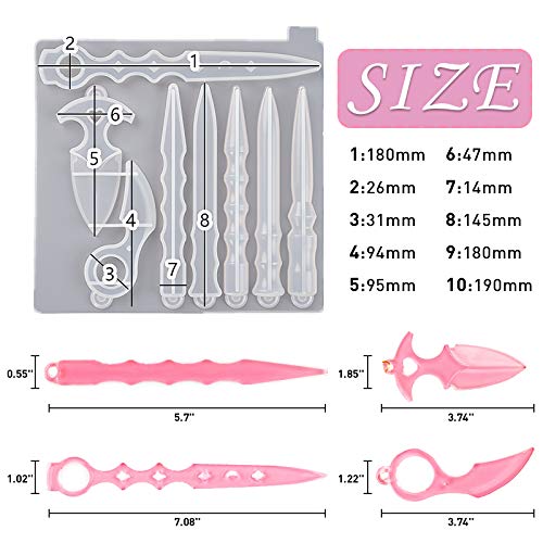 Self Defense Keychain Resin Mold - Silicone Epoxy Resin Casting Mold, DIY Your Self-Defense Weapon Keychain - Thumbnail 4