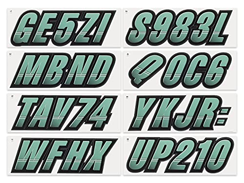 Image of STIFFIE Techtron Cozumel /Black 3 inch Boat & PWC Registration Decals • Numbers Letters Stickers
