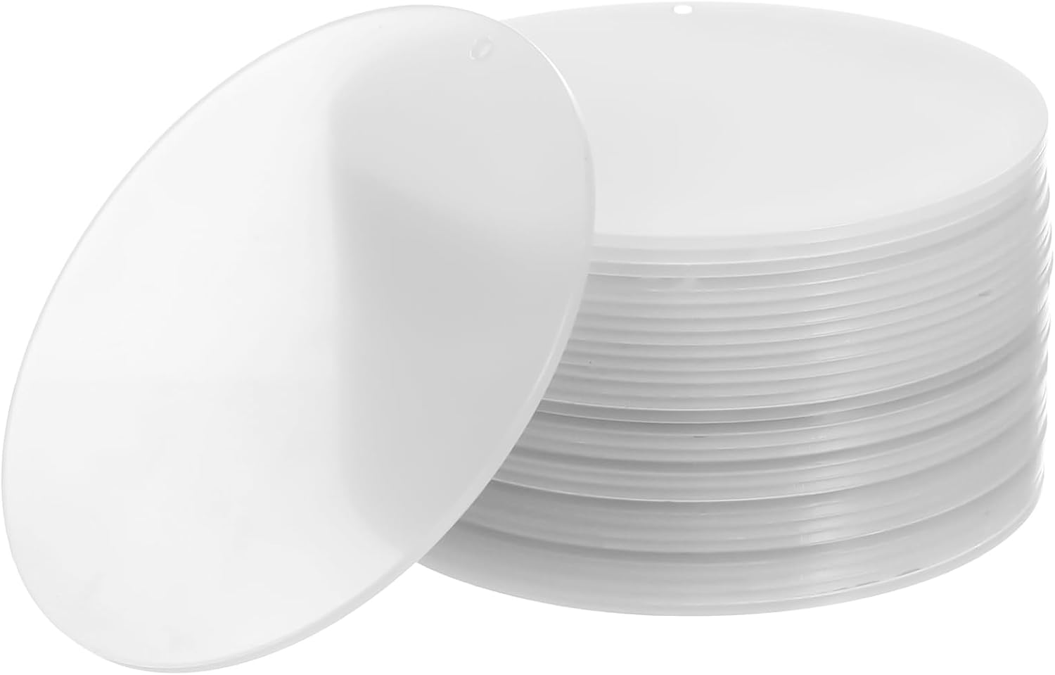 NUOBESTY 30 Pcs Clear Acrylic Round Discs with Hole Transparent Acrylic Ornaments for DIY Crafts Keychain Blanks Painting Vinyl Projects and Holiday Decorations