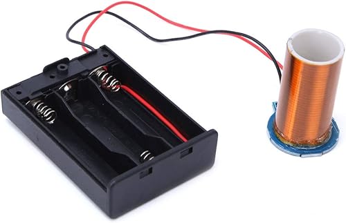 Miniatura 8 de Mini bobina Tesla, bobina de plasma alimentada por batería seca, transmisión inalámbrica para experimentos, instalación de ventiladores, bobina