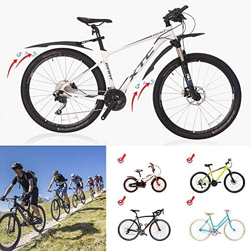 sorliva Bike Mudguard Set,Adjustable Mountain Road Bicycle Mud Guard Cycling Front and Rear Fenders for 24/26/27.5/28/29 inches MTB Bike Wheel Parts