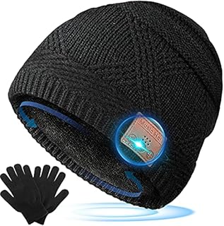 HANPURE Gifts for Men Bluetooth Beanie Hat - Christmas Stocking Fillers Gifts Bluetooth 5.0 Music Hat with Headphones Bonus Warm Gloves, Cool Gadgets Winter Hat Tech Gifts for Dad Teenage Husband