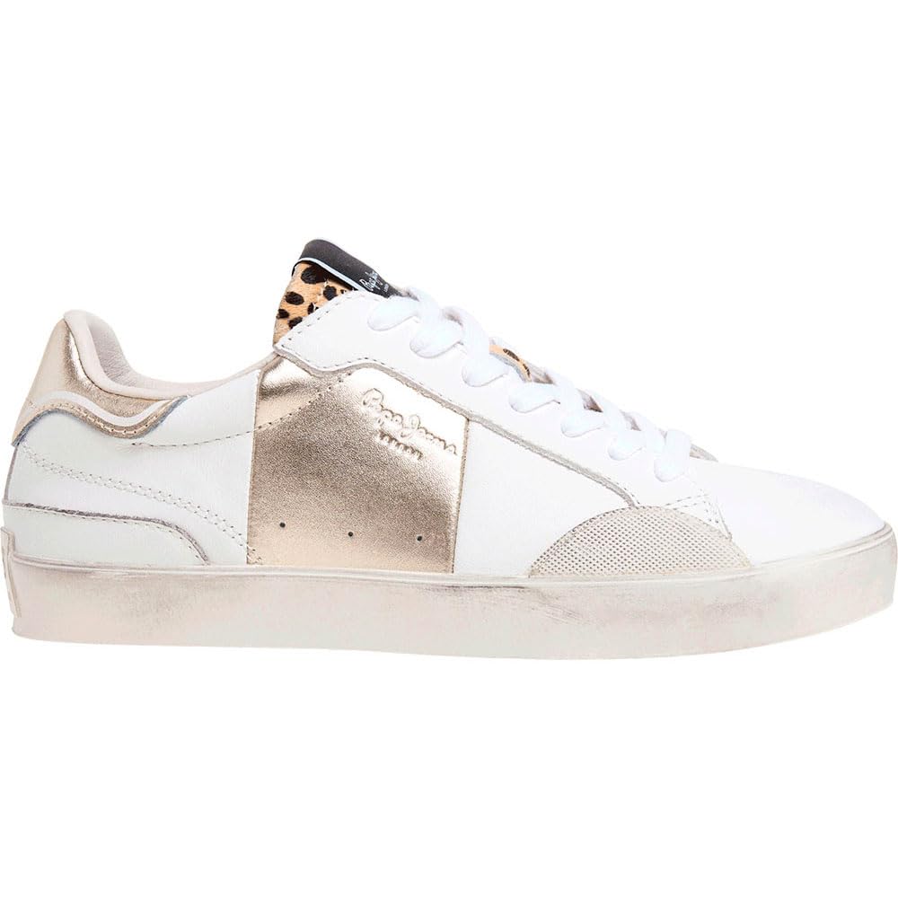 Pepe Jeans Women's Lane Fun W Sneak, White Off White, 5 UK