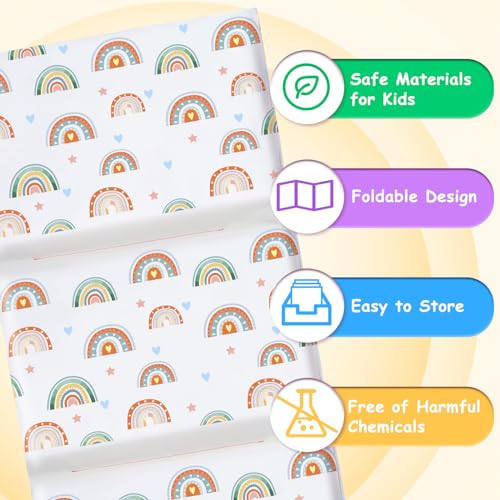 Image of Shellwei Vinyl Nap Mat Kid Preschool Daycare Sleep Mat,Rainbow