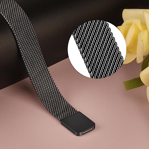 Vancle Strap compatible with Fitbit Inspire 3 Straps for Women Men Stainless Steel Mesh Loop Adjustable Wristband Replacement Strap (Black) - Image 3