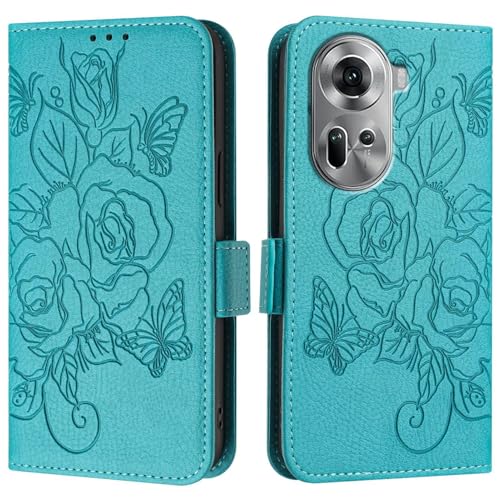 Housse Oppo Reno 11 5G rabat portefeuille idéal pour voyager léger en bleu