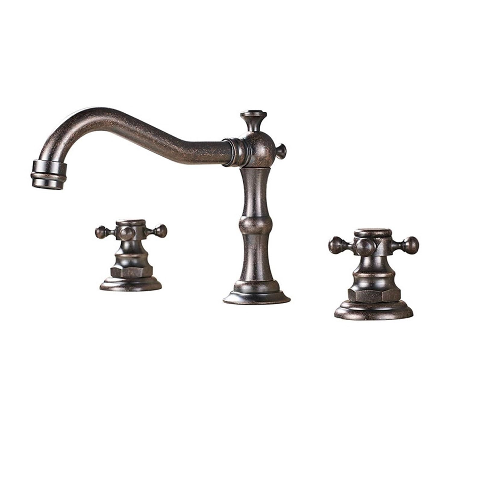ZQFHSX Kitchen Sink Faucet, Deck Mounted Basin Faucet Widespread Dual Handle 3 Holes Mixer Multicolor(Miracle Beige)