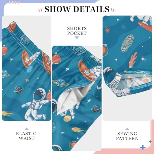 CaTaKu Boys Astronauts Ball Space Pants for Boys Girls Wide Leg Sweatpants Kids Long Bottoms with Pockets Size 6-14Y4