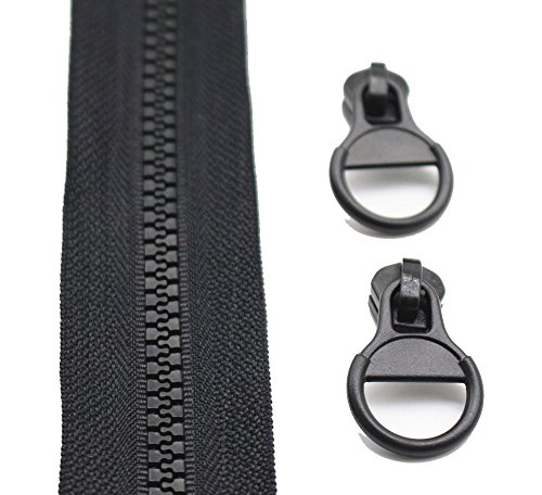 ByaHoGa 4 m Reißverschluss endlos #5 endlos reissverschluss Reißverschluss Kunststoff + 10 Nonlock-Zipper (#5 schwarze) Cover