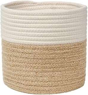 Briful 8"x8" Cotton Rope Woven Basket 20cmx20cm Plant Pots Indoor Jute Planter Rope Plant Baskets for Plants, Toys, Crafts, Rustic Home Decor