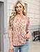 IECCP 3/4 Length Sleeve Womens Tops 2026 Spring Summer Fashion Blouses Dressy Casual Puff Sleeve V-Neck Shirts Trendy Work Clothes Outfits (Apricot Red Floral,XXL)