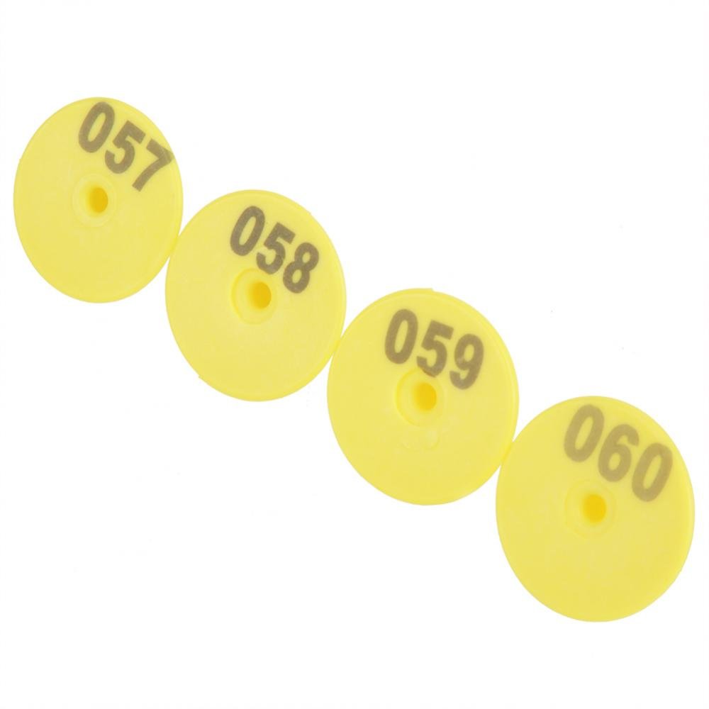 100 pezzi di maiale capra ovino bestiame marchi auricolari numero plastica animali marchio auricolare accessori animali da fattoria[Con parole]Medagliette identificative