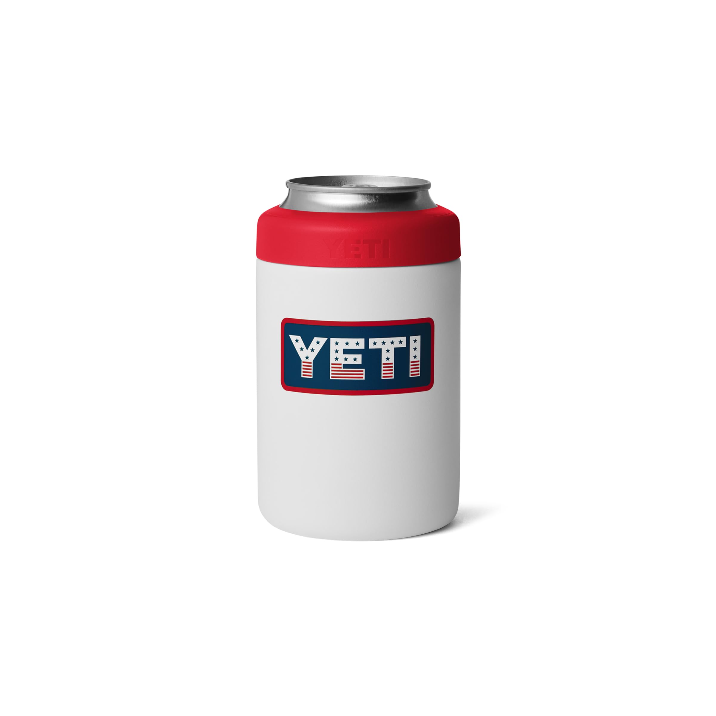YETI Rambler 12 oz. Colster Can Insulator for Standard Size Cans, White/Rescue Red/Badge