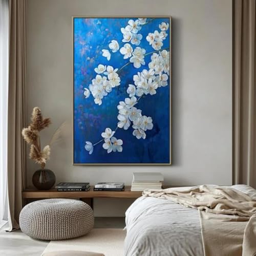 Peinture décorative fleurs vintage pour habiller un grand mur