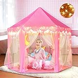 【Fantastisches Prinzessinnen-Geschenk】Sind Sie immer noch besorgt über ein Geschenk für Kinder? Hier ist eine gute Wahl. Dieses Prinzessinnenzelt ist ideal für Geburtstag, Neujahr, Weihnachten und andere Feiertage und Festivals. Es kommt mit einer schönen Geschenkbox. Was für eine große Überraschung für Kinder!