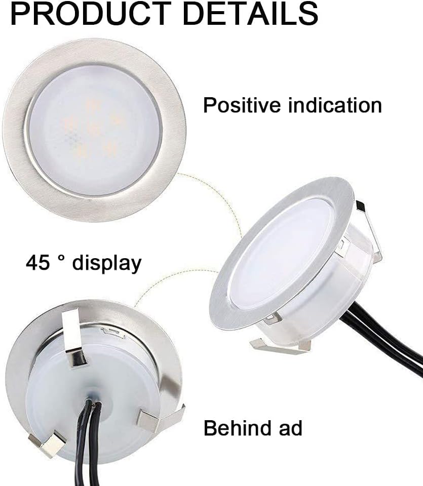 Sits High Temperature Sauna Explosion-Proof Lamps 6Pack LED Decking Lights IP67 Waterproof Plinth Lights Decorative Recessed Deck Light for Sauna Steam Room