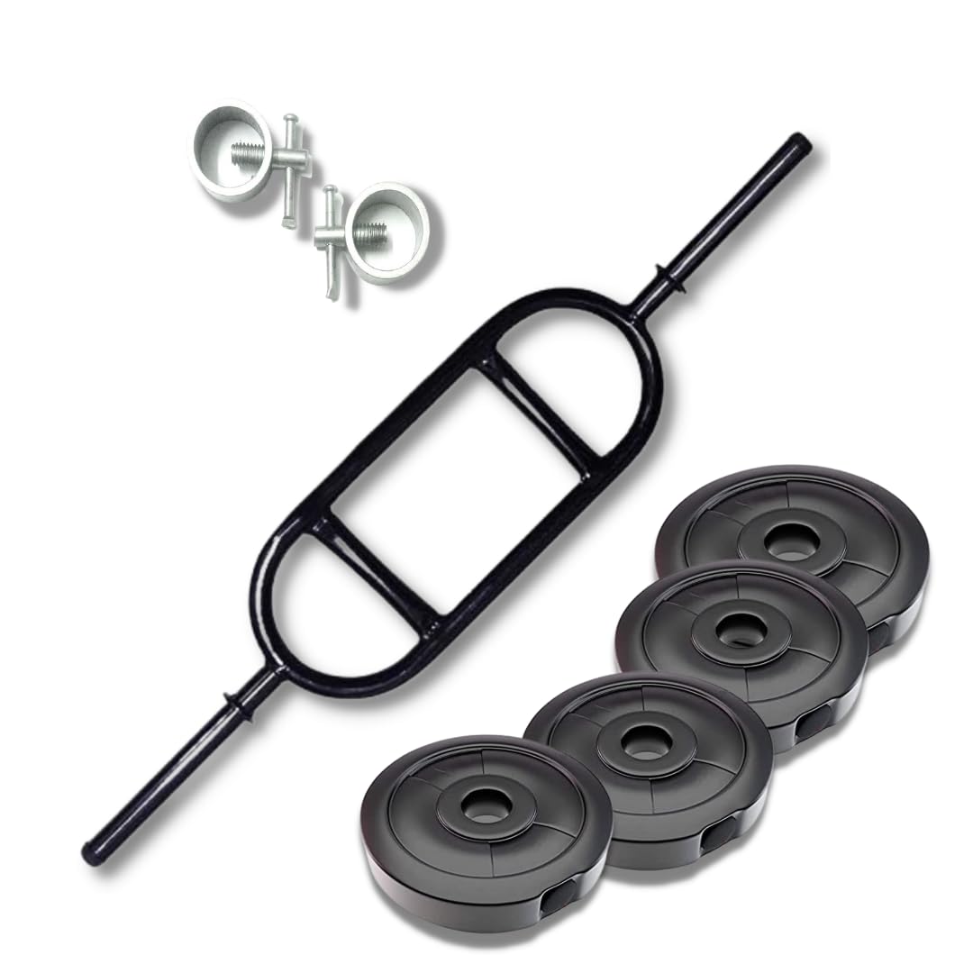 FIRE FITNESS Weight Lifting Tricep Bar Egg Rod for Bicep and Tricep Workout at home with (10-kg pvc combo) for men and women heavy and solid multifunction exercise for Tricep Bar and Bicep bar-image-13