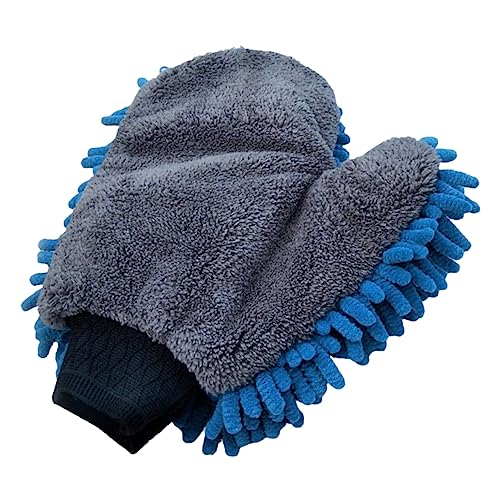 FRCOLOR 1Pc Chenille Car Wash Mitt Gloves Scratch Cleaning Gloves for Cars Lint and Washing Mitt for Home and Fits Adults