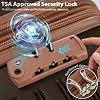 Merax Hardshell Luggage Sets 4 piece Lightweight Suitcases With Wheels TSA Lock Expandable (only 24/28) ABS Large Luggage set (Coffee Bean color)