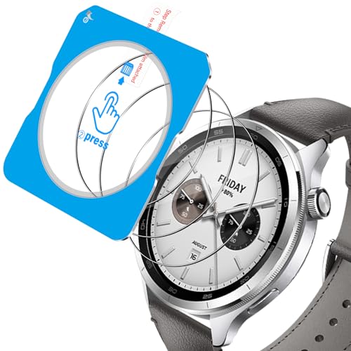 Aerku Protector de Pantalla para Xiaomi Mi Watch S4 47MM, [3 Pcs] 9H Alta Sensibilidad Resistente a Arañazos Cristal Templado Vidrio con Ayuda de Posicionamiento para la Instalación