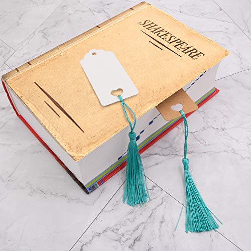 Image of VAPKER 100 Pieces Turquoise Color 13cm /5-Inch Silky Handmade Soft Tassels Floss Bookmark Tassels with 2-Inch Cord Loop for Jewelry Making, DIY Projects, Bookmarks