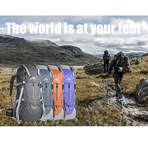 Dadayiyo 50L Hiking Backpack Lightweight Water Resistant,Mountain Climbing Camping Outdoor Sport Daypack Bag With Rain Cover(Blue) #TOP6