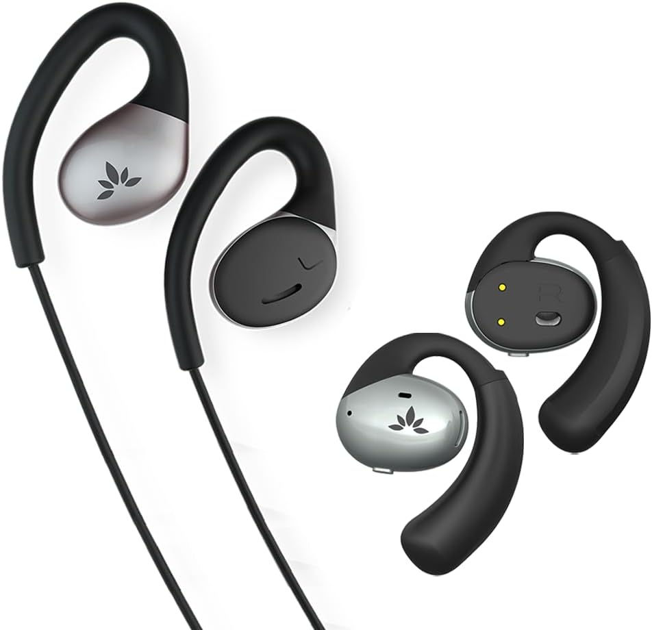 Avantree Open Ear Lightning Headphones Wired for iPhone, MFi Certified and Wireless Open-Ear Earbuds for Smart TV Watching & Comfortable Surroundings Awareness