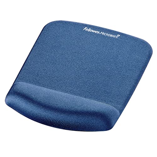 Fellowes - Tapis De Souris - Repose Poignet Plushtouch™ - Mousse Mémoire De Forme - Bleu - 1 Unité