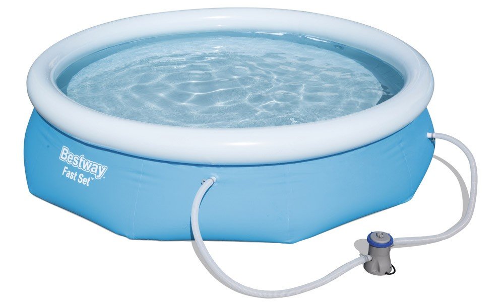 Bestway - Piscine Gonflable Hors Sol Ronde Fast Set diamètre 305 cm Hauteur 76 cm avec Pompe de Filtration