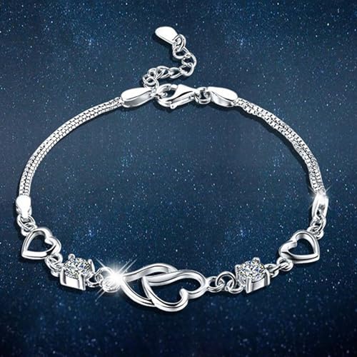 big+spring+sales, prime+deals+today+clearance 925 Sterling Silver Bracelet Simple Adjustable Bangle Bracelets Wedding Jewelry for Brides Mother's Day gifts for her Mothers day Wedding Anniversary3