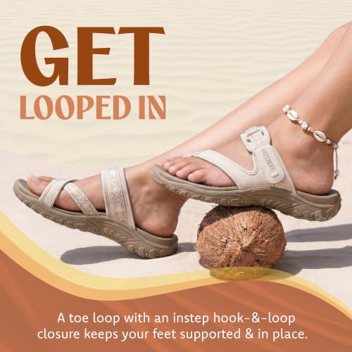 Image of Skechers Women's Reggae Trailway Thong Trail Sandal | Contoured Comfort Footbed, Shock-Absorbing Midsole, Machine Washable, Vegan, Hook-and-Loop Closure, Flip Flop, Thong Sandal