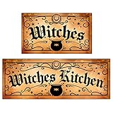 Halloween Kitchen Rug Halloween Kitchen Mat Retro Vintage Witches Halloween Rug Set Goth Occult Patt
