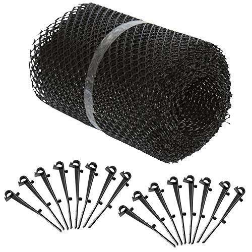 MONZANA® 2x Grillage de protection gouttière 12m 32 clips fixation se découpe résistant intempéries protège-gouttière grille anti-feuilles noir