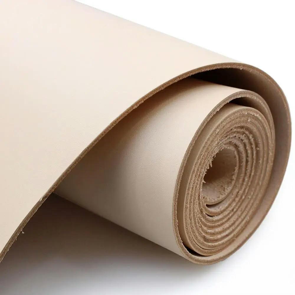 Gegerbtes Lederstück aus echtem Leder, vollnarbiges Rindsleder, originales gelbes DIY-Lederhandwerk, das Brieftaschenmaterial herstellt