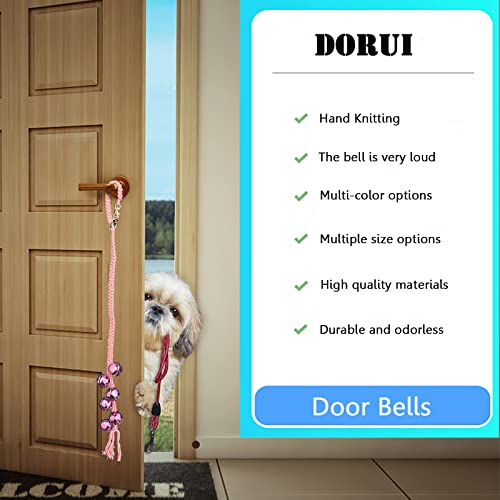 Dog-Hanging-Doorbells-Extra-Loud-Dog-Potty-Training-Bells-Adjustable-Durable-Braided-Rope-Door-Bell-for-Dogs-to-Ring-to-Go-OutsideSilverPink - Cucciolini Doodles   Dog-Hanging-Doorbells-Extra-Loud-Dog-Potty-Training-Bells-Adjustable-Durable-Braided-Rope-Door-Bell-for-Dogs-to-Ring-to-Go-OutsideSilverPink