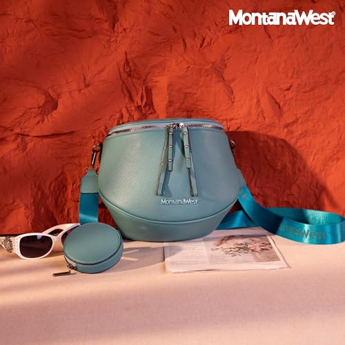 Image of Montana West Crossbody Bag for Women, Large Bum Bag Purse Soft Vegan Leather Travel Fanny Pack with Coin Purse