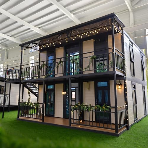 Two-Story Prefab Tiny Home for Sale – Fully Equipped Modular Container Villa with Kitchen & Bathroom,Expandable Foldable Prefabricated House for Modern Family Living,Rental Apartments Employee Housing