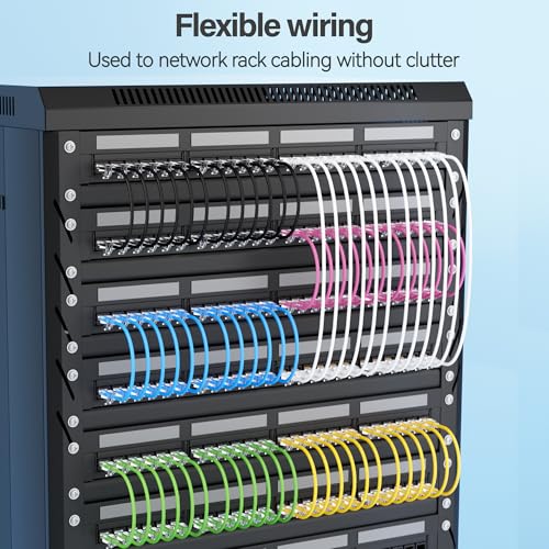 Image of Cat6 Slim Patch Cables 0.5 Feet 10-Pack Yellow, Cat6a Patch Cables 10Gbps 550MHz High-Speed, Cat 6 Ethernet Cable Pure Copper UTP, Flexible & Thin Patch Cable Cat 6 for Network Cabling