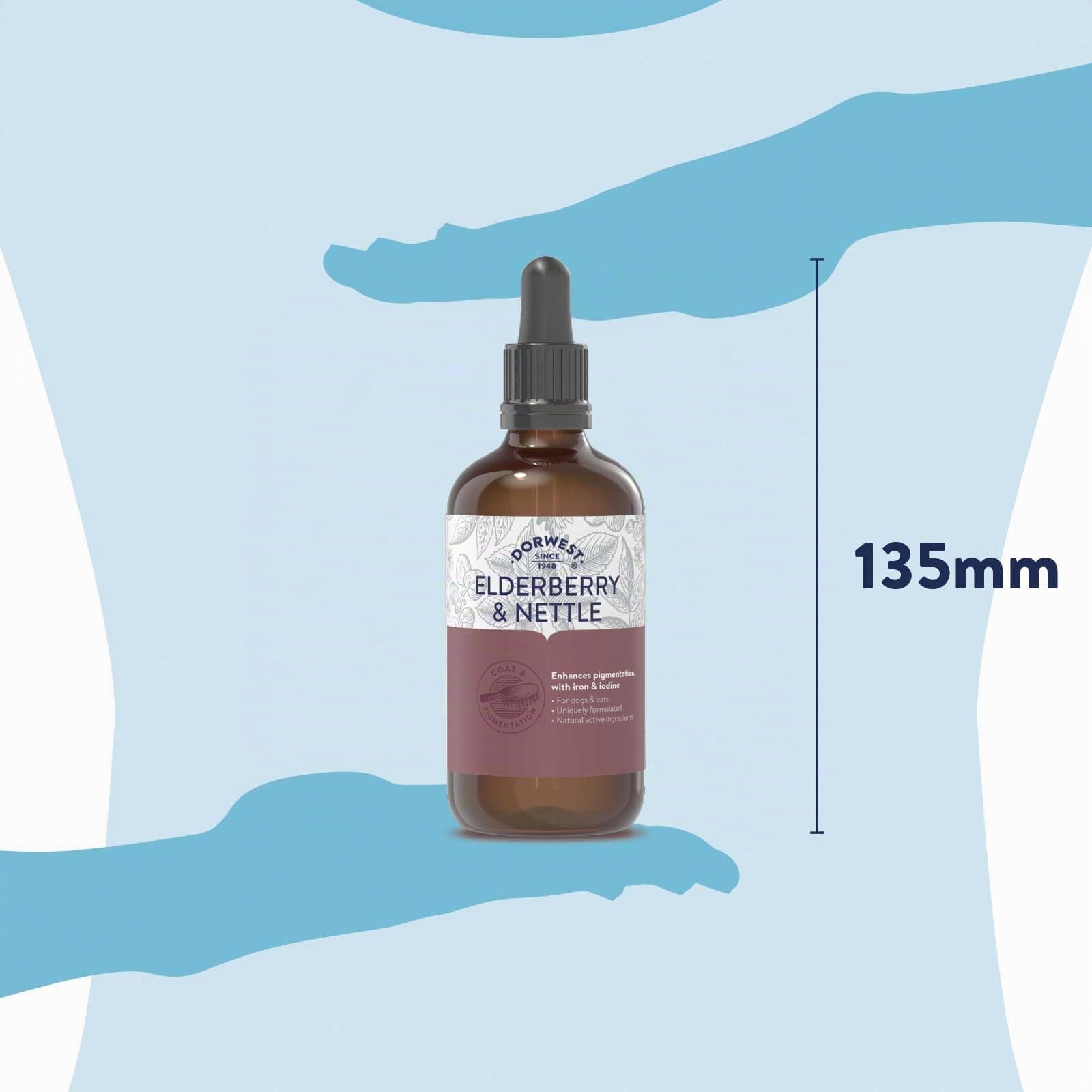 Extrait de sureau et d'ortie pour Chien 100 ML Extraits de Plantes Pures pour améliorer la Pigmentation